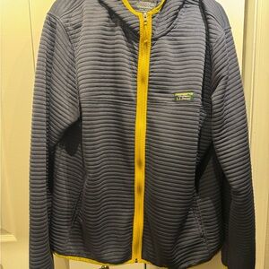LL Bean Airlight Knit Hoodie Sweatshirt Full Zip Blue Size XL